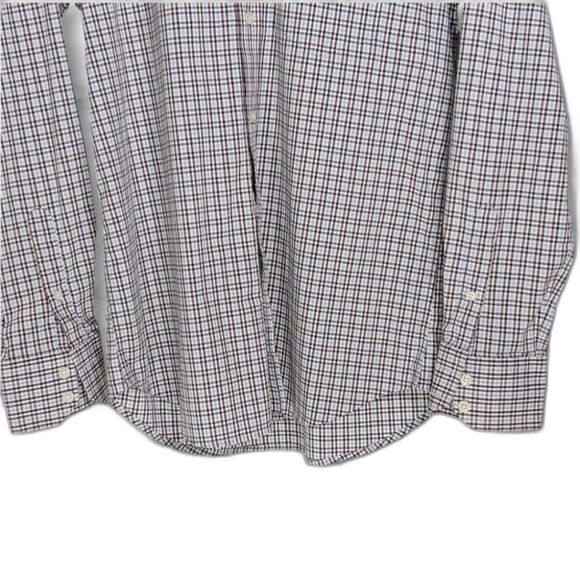 Vintage Y2K DOCKERS Men's Blue Plaid Stretch Button-Up Shirt Small Preppy - Picture 4 of 8